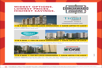 Avail widest options, lowest prices, highest savings at Kohinoor Projects in Hinjawadi, Pune